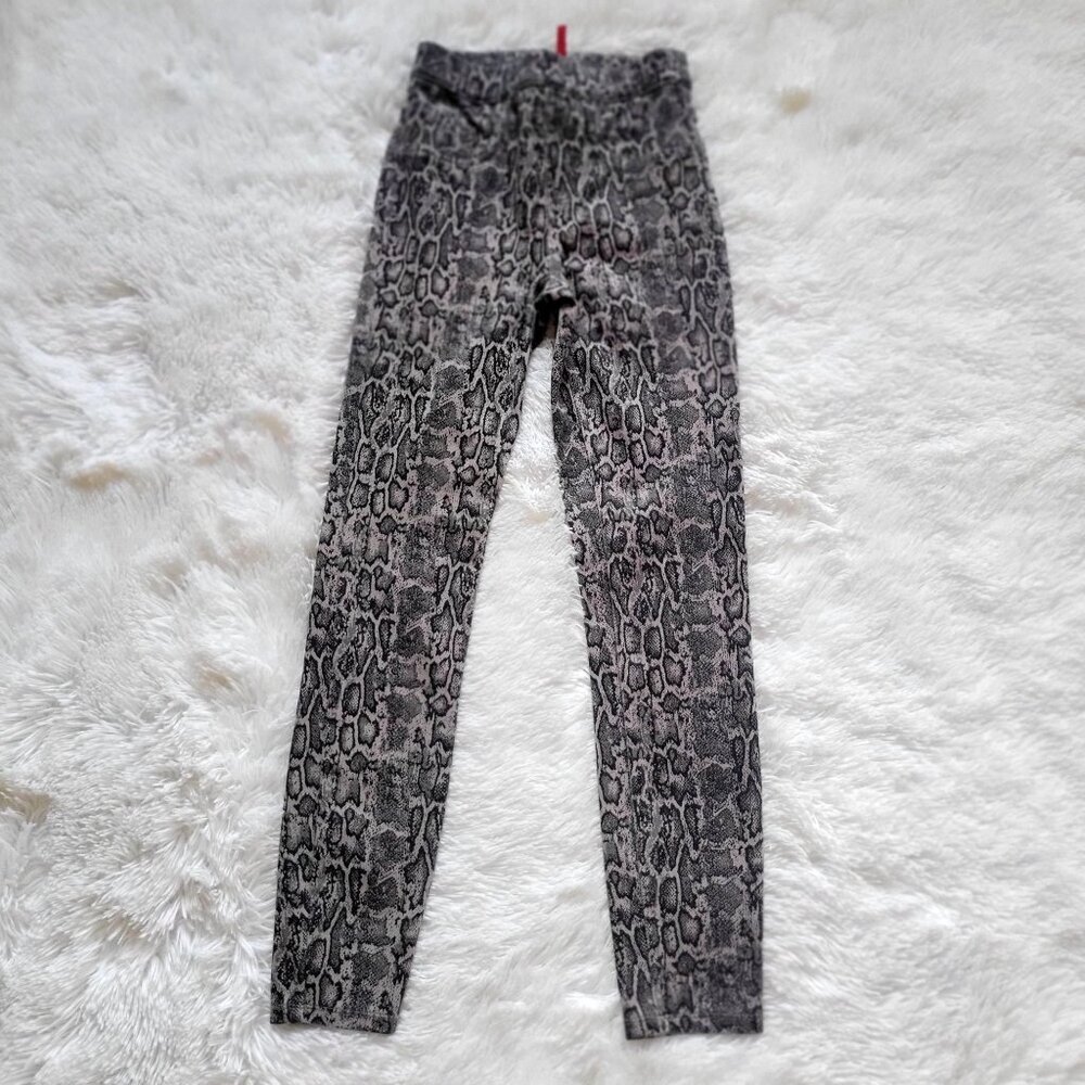 Spanx Jean-Ish Ankle Leggings Women's SkinnyHigh-Rise Snakeskin Print Stretch-XS - Picture 4 of 10